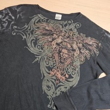 Y2K Bread & Butter Thermal Shirt Mens 2XL Black Graphic MMA Grunge Biker picture