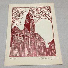 Fred & Betty Turner Urbana Illinois 1962 Clock Tower Pullman Co. Art Card Signed picture