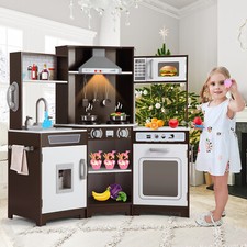 JOYLDIAS Large Cooking Pretend Play Kitchen Sets Kids Wooden Playset Toys Gifts picture
