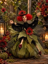 OOAK Art Doll Witch, Greta, By Gerri Ridge, Polymer Clay Sculpt, Halloween/Fall picture