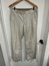 Anthropologie G1 Tailor Goods Wide Leg Khaki Pants, 12, Stretch, Flat Front picture