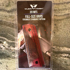Wilson Combat 351MFS Full-Size 1911 Cocobolo Starburst Grips Ambi Cut picture
