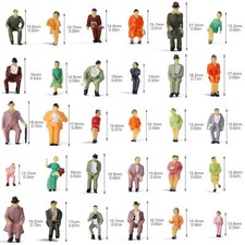 P87S 60pcs All Seated HO Scale 1:87 Painted Figures Passenger Sitting People picture