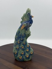Rosemeade Pottery Peacock Bud Vase North Dakota HTF picture