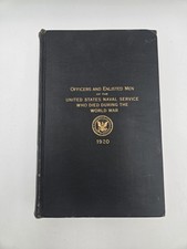 1920 US Navy Officers Enlisted Men Died World War WWI Casualty Register Book... picture