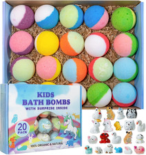 Bath Bombs for Kids 20Pcs Organic Fizzy Gift Set with Surprise Toys Inside picture