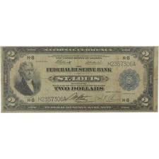 1918 $2 Federal Reserve Bank Note Saint Louis MO Very Good SKU:I23177 picture