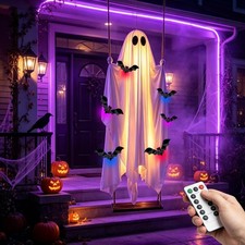 Halloween Decorations Outdoor - 5 Ft Large Hanging Swing Ghost Halloween Deco... picture