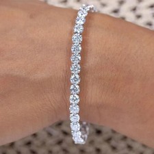 6.90Ct Round Cut Lab Created Diamond Tennis Bracelet 14K White Gold Plated 7