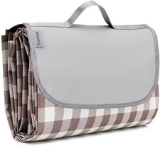 Extra Large Waterproof Picnic Blanket Foldable Camping Beach Mat Brown picture