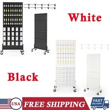 2x5ft Floor Standing Pegboard Display Metal Peg Board Display Rack with 10 Hooks picture