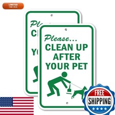 (2 Pack) SignMission Please Clean Up After Your Pet Aluminum Sign 18x24 picture