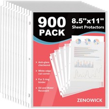 900 Pack Sheet Protectors 8.5 X 11 Inch Clear Page Protectors for 3 Ring Binder picture