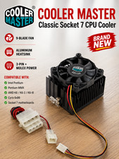 VINTAGE Cooler Master Socket 7 CPU Heatsink Fan Pentium MMX AMD K6 3 and 4-Pin picture