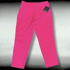 Women's Halston Medium & Large Lipstick Pink Pull On Pants Slacks Trousers NWT picture
