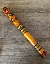 Vintage Mexico Hand Painted Carved Wood Souvenir Club/Bat Decorative 15” Design picture
