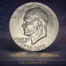 1976 Eisenhower Dollar Coin Bicentennial - 1776-1976 Ike Dollar - NO MINT MARK picture