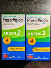 2x Bausch + Lomb PreserVision AREDS 2 Eye Vitamins 90 Mini Softgels (180) picture