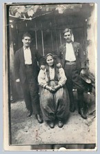 1925 RPPC Greece Greek Family Mother Sons Traditional Dress Photo Postcard -607 picture