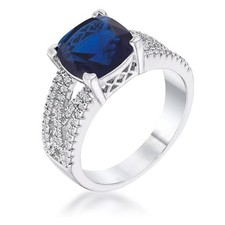Stunning Womens Rhodium Plated 3 CTW Cubic Zirconia Size 7 designer ring picture