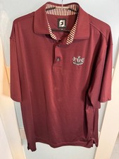Footjoy Mens Maroon Wentworth Golf Polo Shirt M 88% Polyester 12% Spandex   20-9 picture