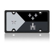 Acadiana Flag Carbon Steel License Plate (Carbon Black) picture