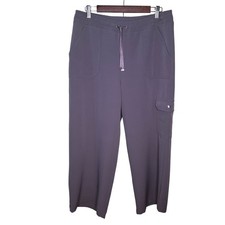 Weekends by Chicos Gray Cargo Cropped Pants Drawstring Size 2 570357966 picture