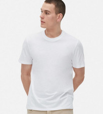 Primark Shirt Mens Large White Basic Crewneck Cotton Tee Regular Fit L New Tags picture