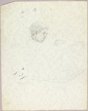 Solon H. Borglum Boy in Chair 1920s Vintage Art Sketch Reprint Wall Art picture