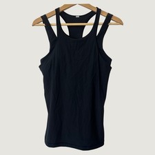 Lululemon Black Racerback Tank Top with Built-in Shelf Bra and Mesh Detail picture