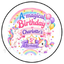 UNICORN PERSONALIZED CUSTOM BIRTHDAY AGE NAME SEALS LABELS STICKERS PARTY FAVORS picture