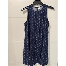 Old Navy Navy Diamond-Print Sleeveless Shift Dress Womens Medium picture