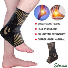 Copper Ankle Brace Silver Support Compression Sleeve Socks Foot Fasciitis Pain picture