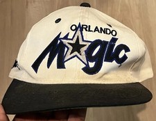 Vintage Orlando Magic Sports Specialties Script Snapback Hat Cap White 90s picture