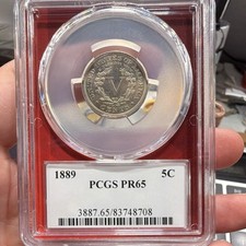 1889 Liberty Head V Nickel 5C Proof With Cents Philadelphia KM#112 PCGS PR65 picture