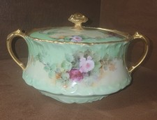 Antique 1892-1907 Tressemanes & Vogt Limoges Depose France Depose biscuit jar  picture