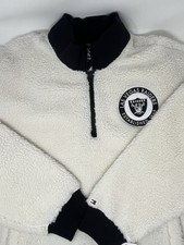 Men's Las Vegas Raiders Tommy Hilfiger White Sherpa Quarter Zip Sweater (L) picture