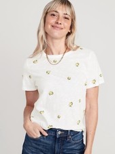 Old Navy Women’s Size XL ~ EveryWear Short Sleeve Tee T-Shirt .. Lemons NWT picture