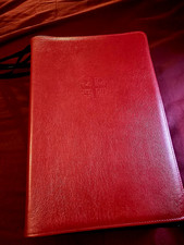 Schuyler Quentel NLT Holy Bible Leather Bound Crimson Red Calfskin picture
