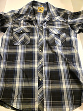 Coevals Club Men's XL Regular Plaid Short Sleeve Woven Pearl Snap picture