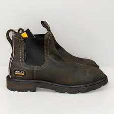 Size 8.5 -Ariat Groundbreaker Chelsea Waterproof Steel Toe Work Boots Dark Brown picture