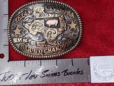 PITMASTER CHAMPION TROPHY BAR-B-Q BELT BUCKLE☆TEXAS PROFESSIONA COOKOUT☆RARE-X48 picture