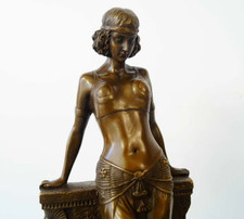 Huge Bronze Dancer Statue Woman Belly Sculpture Female Marble Egyptian Art Decor picture