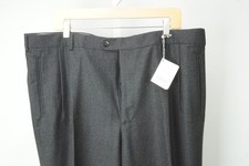 Zanella Jay Solid Gray Flannel 100% Wool  Dress Pant 60R EU BRAND NEW picture
