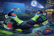 MEN - Size US Jordan 4 Retro Doernbecher 308497-015 Black Green Blue picture