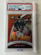 Carson Wentz 2020 Panini Phoenix Flame Throwers Red /299 PSA 10 picture