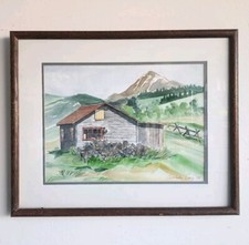 Vintage Charlotte Lang 1995 Original Watercolor Painting Lake Henry Idaho Scene picture