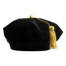 Endea Graduation Velvet Doctoral Tam with Six Sides and Gold Bullion Tassel picture