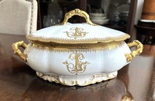 Magnificent Antique Jean Pouyat Limoges Covered Tureen - Heavy Gold Gilt picture