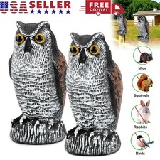 2PCS Owl Decoy Statue Protect Garden Yard Scare Birds Away Pigeon Repellent picture
